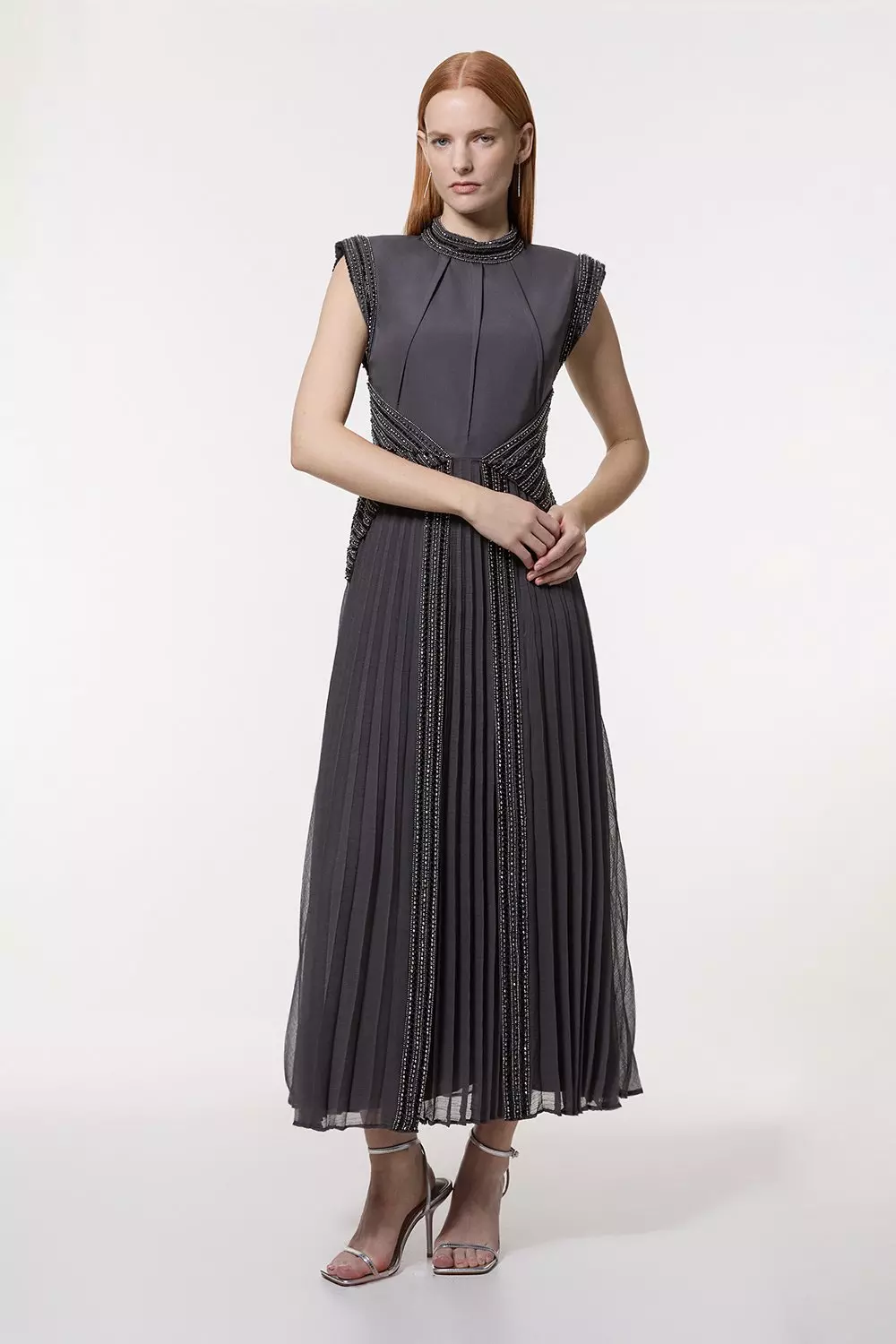 Embellished Beaded Woven Maxi Dress | Karen Millen